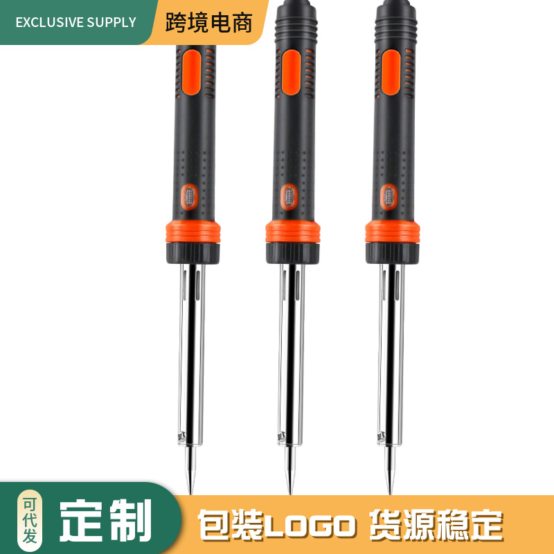 跨境外热式电烙铁带指示灯家用60w维修电子焊接焊锡电焊枪工具