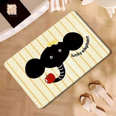 Door Absorbent Quick-Drying Carpet Bathroom – Avtomobil döşəmə paspasları - lucky-baby-elephant-square-white-background-396009cm