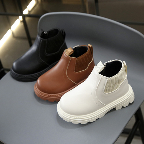 Children's Martin Boots Autumn/Winter New Women's Short Boots British Style Girls Fashion Single Boots Soft Sole Boys Leather Boots