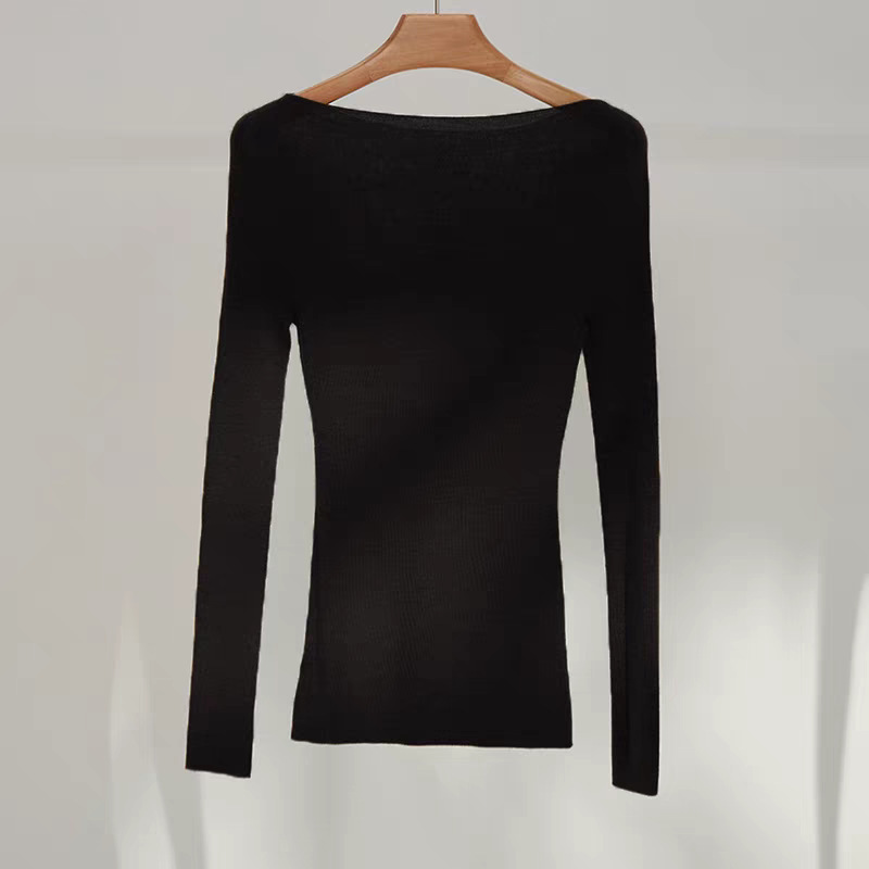 メリノ梳毛ウール 100% 120S シームレスワンライン既製服ファッショナブルなワンショルダーウールセーター薄手のニットセーター|undefined