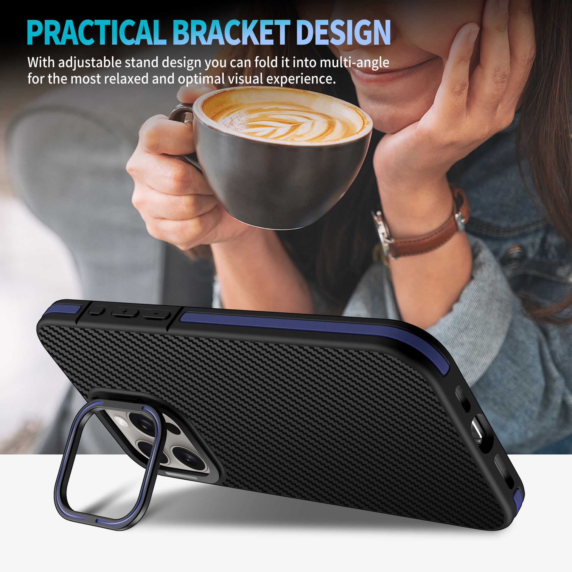 Carbon Fibre Phone Case With Metal Lens Bracket For Iphone 16 Pro Max_voghion.com