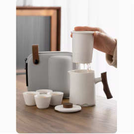 便携式旅行功夫茶具小套户外随身包泡茶壶简约快客杯一壶四杯LOGO