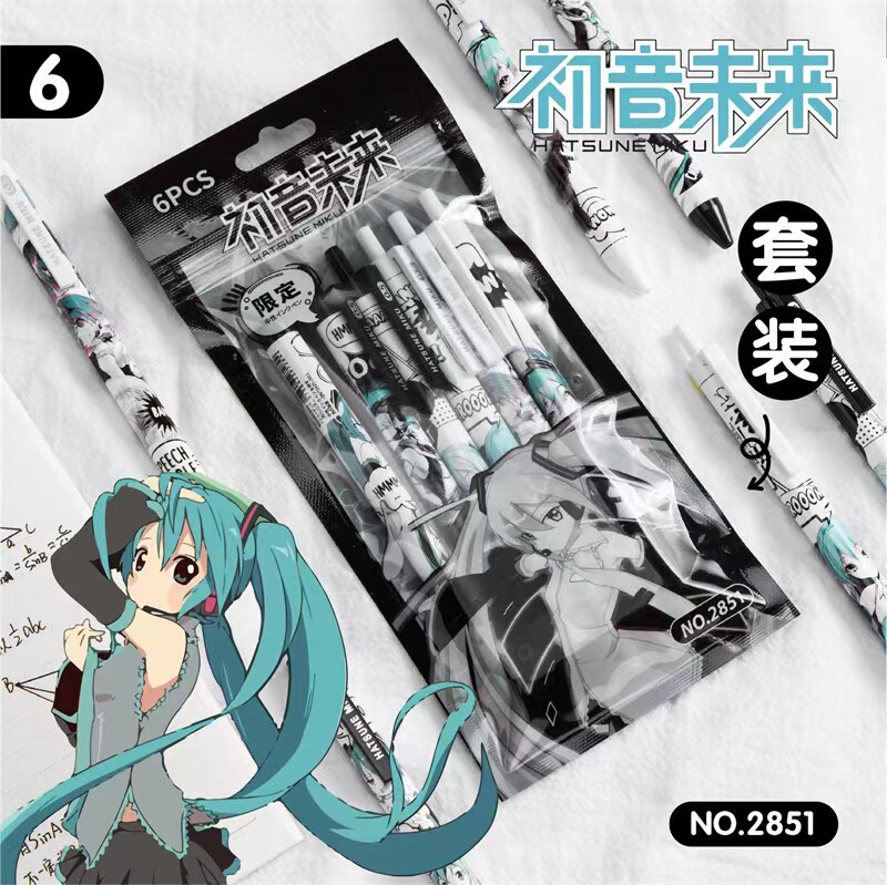 Hatsune future cartoon press pen Japanese neutral brush question pen quick-drying press ballpoint pen girl heart cute