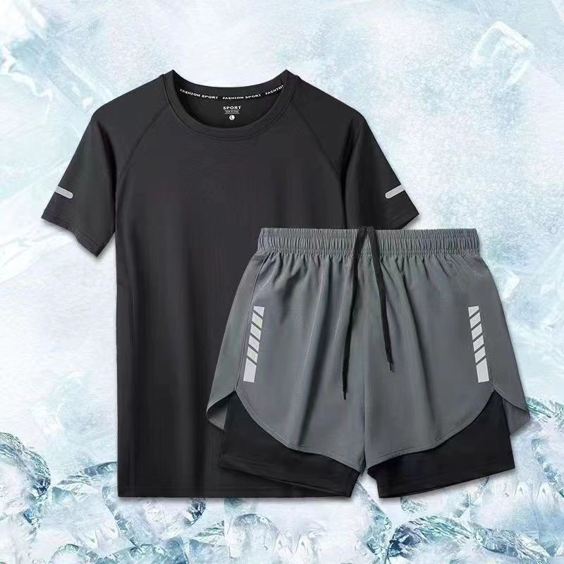 New Men's Swimsuit Set Surfing Sun Protection Hot Spring Boxer Swimming Trunks Casual Sports Anti-Exposure Three-Quarter Pants
