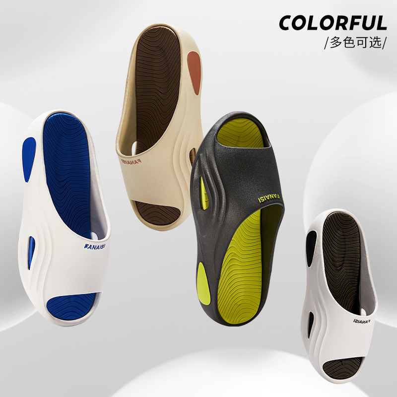 2024 new outdoor fashion simple bathroom non-slip slippers for lovers wholesale summer men's slippers