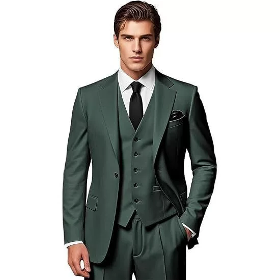 Набор, классический костюм, европейский стиль, набор из 3 предметов, slim fit
