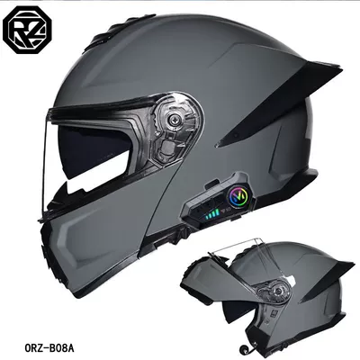 Helmet Double Lens Motorcycle Brigade Full – Motosiklet dəbilqələri - m-cement-gray-transparenty10-bluetooth-hard-wheat