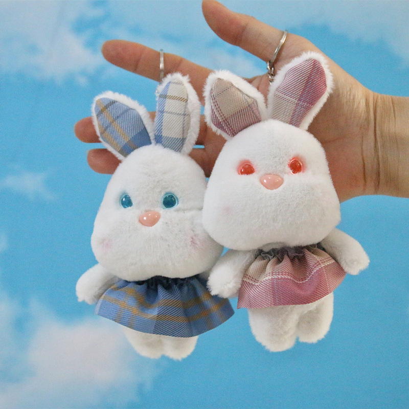 Nuevo mini simulación conejo muñeca de peluche de juguete pequeño conejo blanco muñeca colgante muñeca Lindo bolso llavero