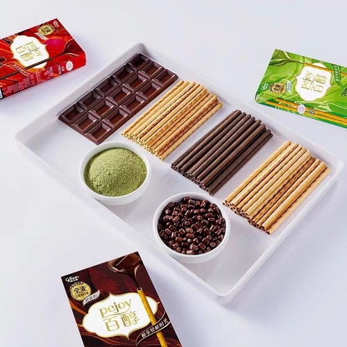 Greegao Baichun Love Heart Small Round Cake Chocolate Matcha Filled Cookie Sticks Leisure Snacks Supermarket Wholesale