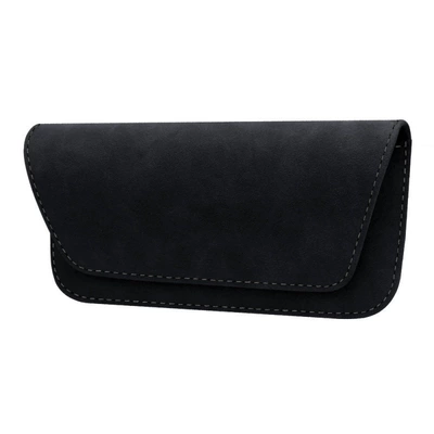 New Car Glasses Case, Glasses Clip, Car Card Holder, Bill Holder, Multifunctional Car Sunglasses Storage Box (Car Glasses Clip/Bill Clip) - suede-leather-glasses-bag-black-one-pack