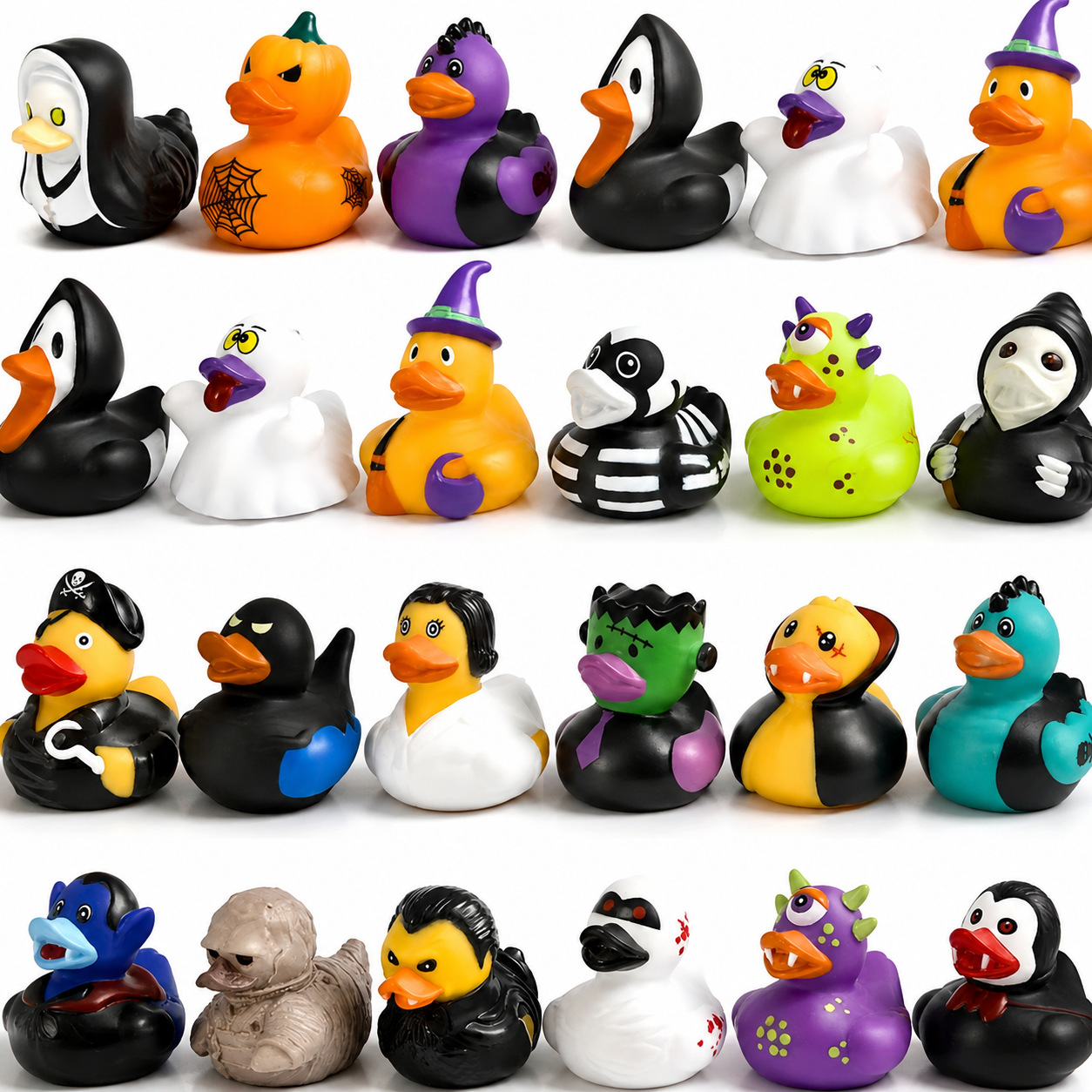 Cross-Border New Product Halloween Little Yellow Duck Bathroom Toy Decompression Vinyl Duck Doll Pinch Fun Kidsren Playing in the Water
