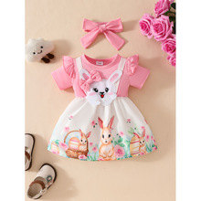 M 52560 Rabbit embroidery baby dress �������w���냺�B��ȹ