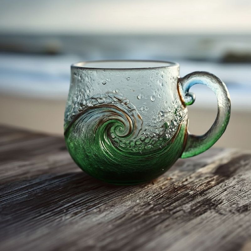 跨境新款Sea Glass Wave Mug海浪马克杯家居桌面装饰摆件节日礼物|undefined