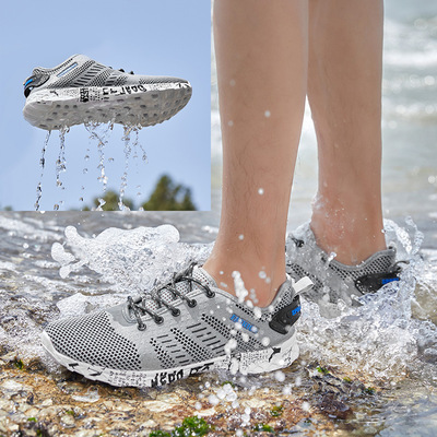 2021新款透氣低幫戶外休閑運動現貨沙灘涼鞋溯溪鞋輕便飛織鞋子男