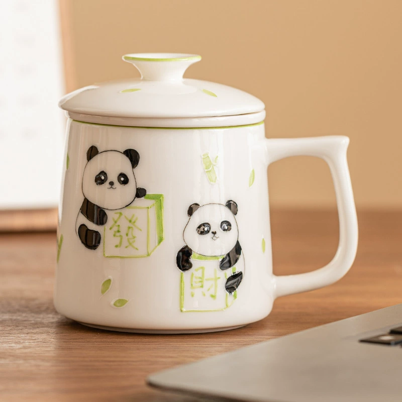 Ручная роспись Panda Чайник Чайный набор персональная чайная разборка офисный кружка керамика Мэг Фан Марк крышка