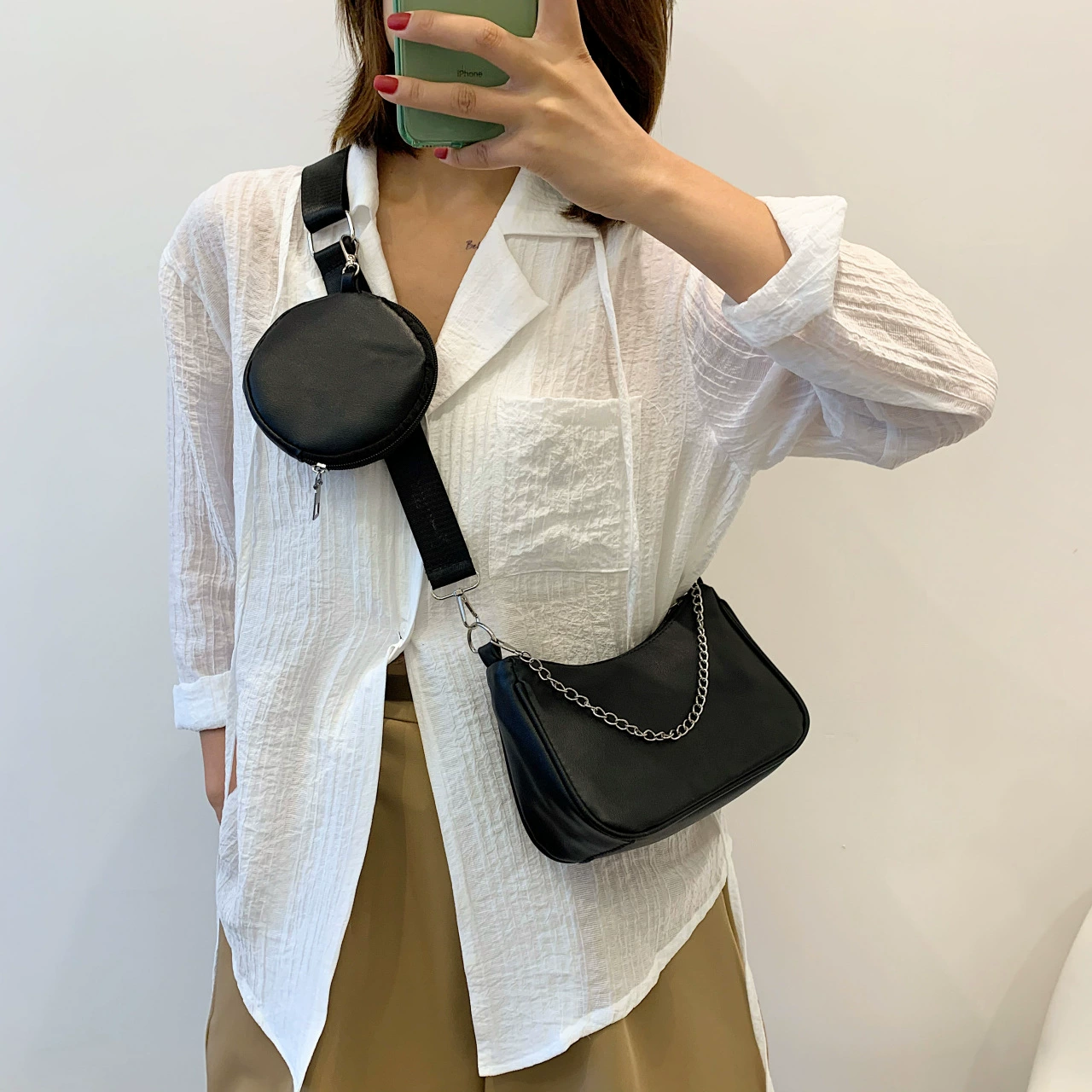 2022 новая нишевая женская сумка, модная универсальная сумка-хобо через плечо, Высококачественная маленькая сумка с ремешком на цепочке, сумка-мессенджер