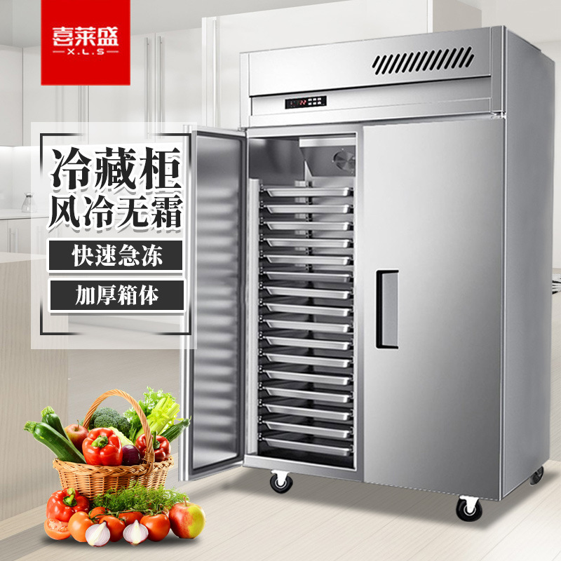 喜莱盛商用单门冰柜冷藏冷冻风冷插盘立式冷柜厨房冰箱商用