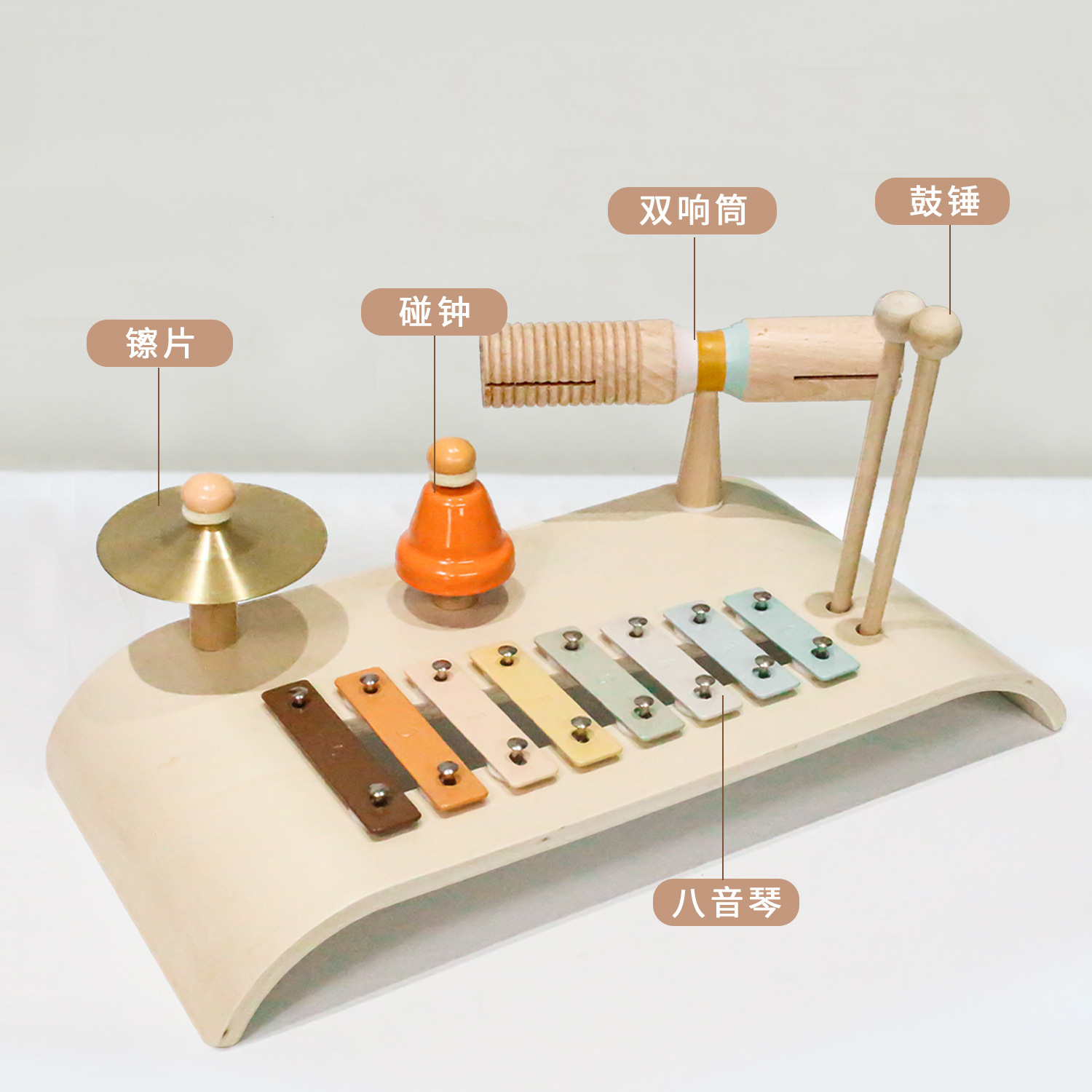 Estante de madera multifuncional tambor de música para niños iluminación tambor de mano gatito mesa de música juguetes de educación temprana para hombres y mujeres