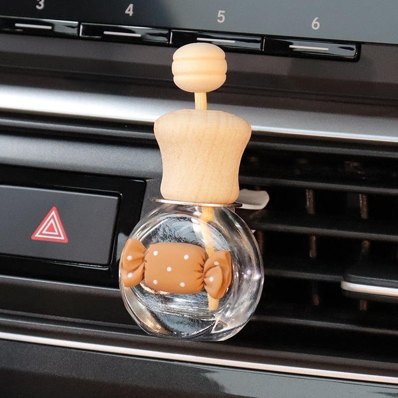 Fragancia de coche, líquido volátil, botella vacía, aceite esencial de aromaterapia autoinstalado, aire acondicionado, salida de aire, té blanco, fragancia ligera, dibujos animados duraderos, lindo