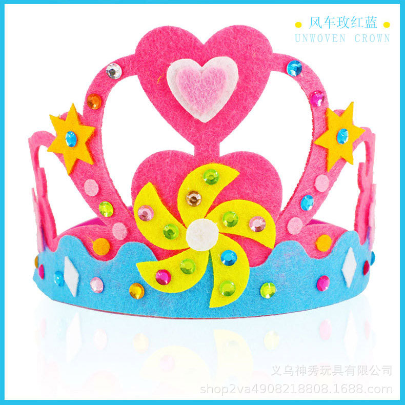 DIY material hecho a mano paquete kindergarten no tejido corona creativo pegatinas regalo de cumpleaños