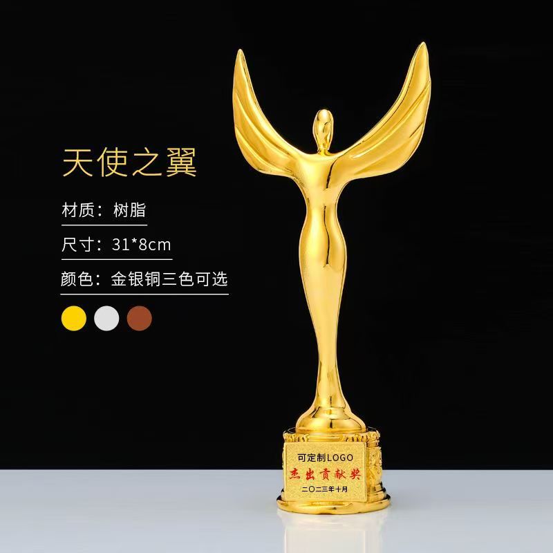 Fabricante de trofeos de resina de una sola pieza Trofeos de niños Concurso de baile Premiación del anfitrión pequeño discurso Trofeo conmemorativo