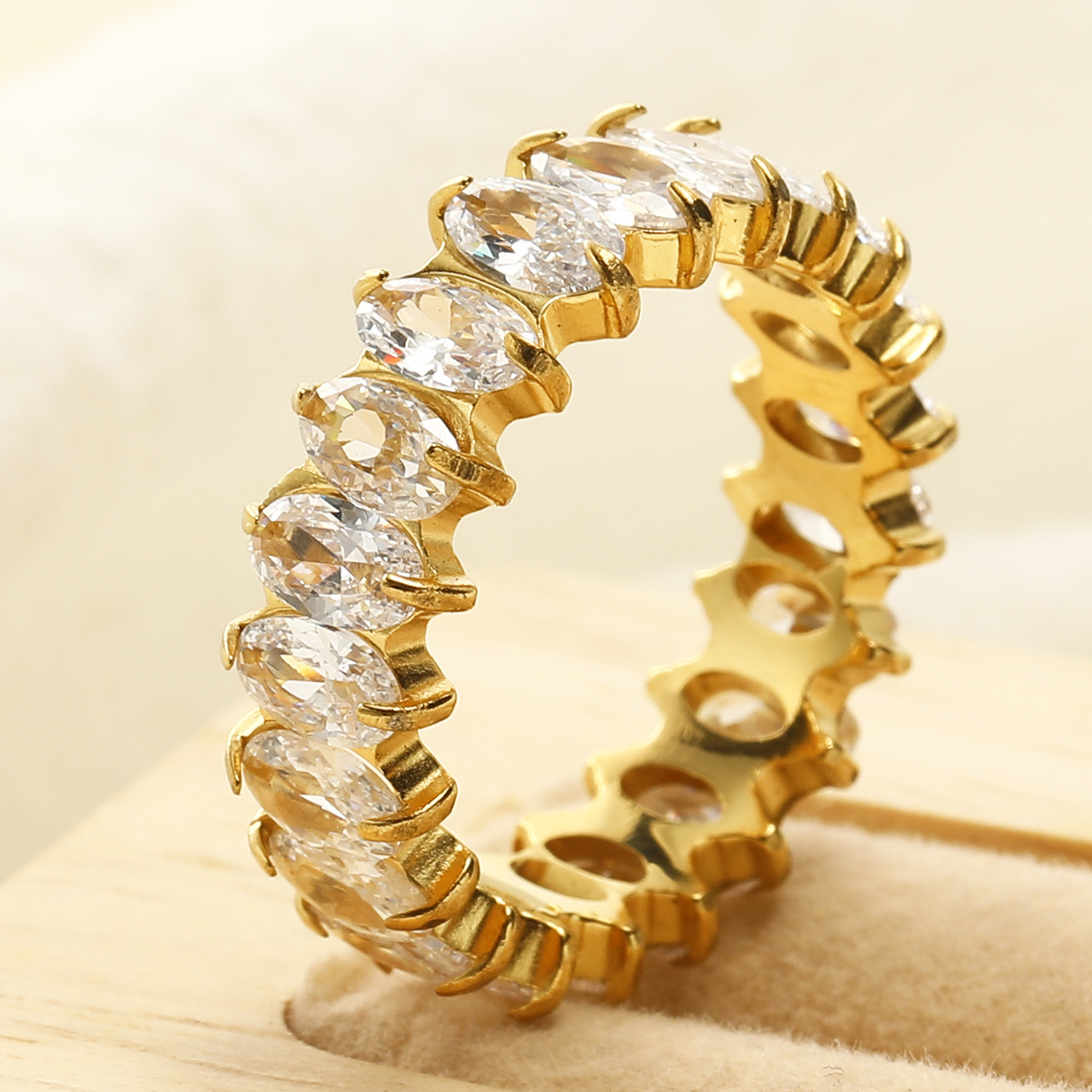 6g Weight Real Gold Plated Plating Material Rings Classification 10, 6, 8 Ring Size 1 Piece Quantity Holiday, Daily Occasion 304 Stainless Steel Material Geometric Pattern Women's Gender Elegant Style Waterproof Non Tarnish, Plating Craft Real Gold Plated Geometric 304 Stainless Steel Elegant Waterproof Non Tarnish Rings 10