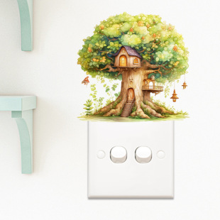 Living room wall decoration stickers cross-border creative new bookstore switch stickers self-adhesive decorative stickers wholesale