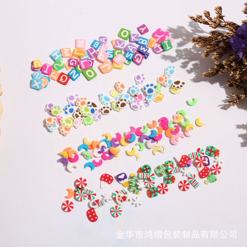 Factory Direct Supply of Soft Clay Slices, Fruits, Flowers, Letters, Animals, Christmas Resin, Cream Glue, Slime Filling Accessories