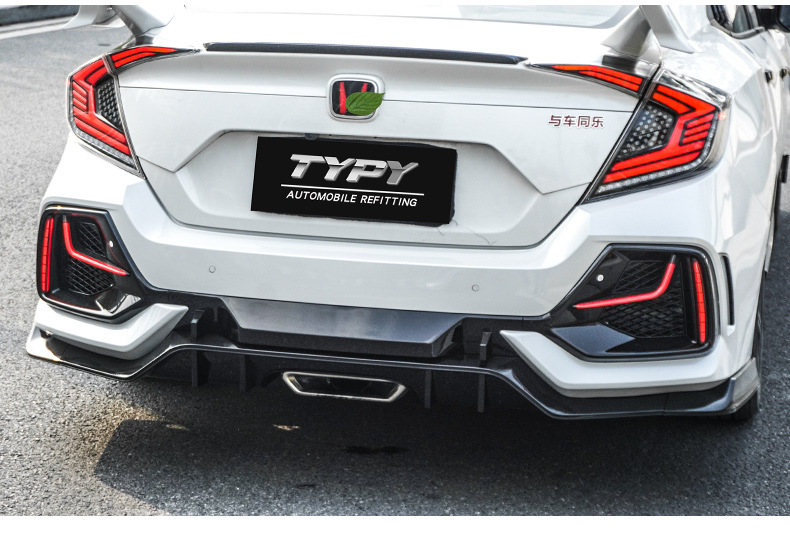 Suitable for the tenth generation of hatchback Civic L-shaped daytime running lights modified typer surround rear bumper lights fog lights daytime running lights