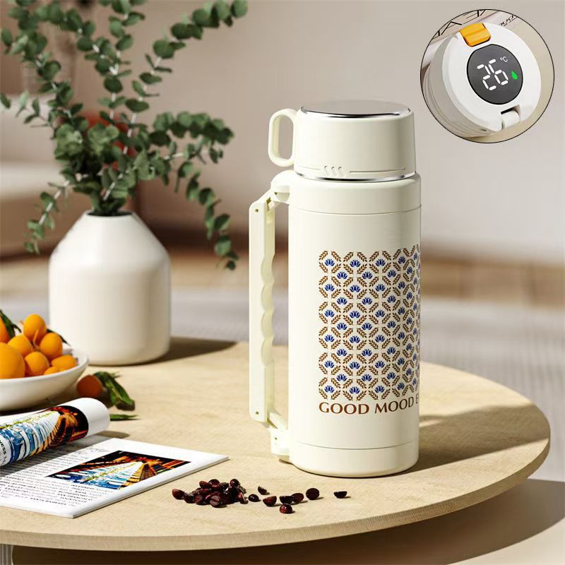 황금 격자 무늬 온도 표시 모델(식품 등급 316 스테인레스 스틸 + 프리 스트랩)