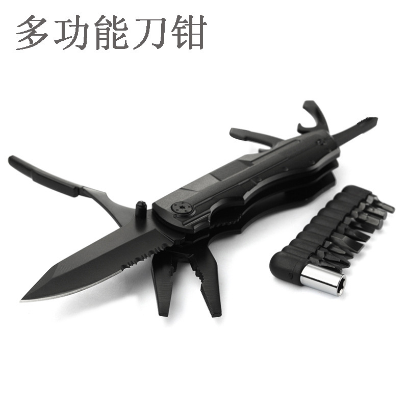 跨境现货 多功能刀钳 户外野营多用单刀钳 折叠便携组合工具钳子