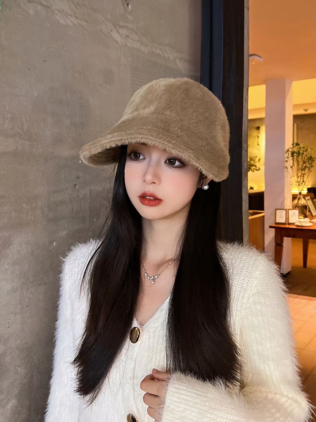 Zhao Lusi's Same Sun – masque de protection solaire à la mode pour femmes, une pièce, grande circonférence de la tête, chapeau en langue de canard pour enfants_voghion.com