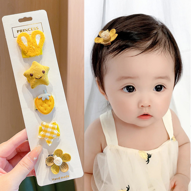 Horquilla de seguridad infantil para niños lindo súper lindo no duele el pelo del bebé clip de sudor niña bebé horquilla de tela completa