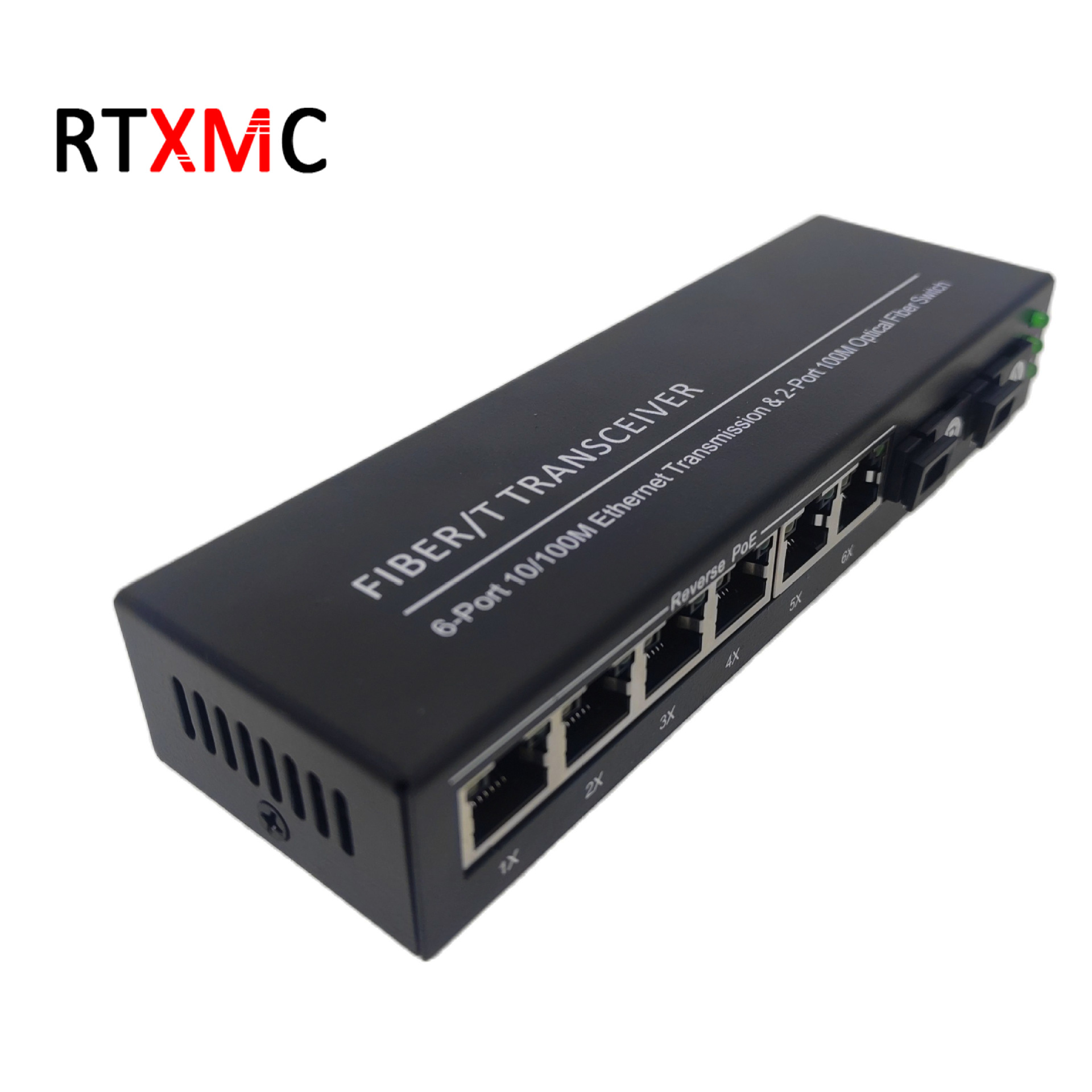 POE工厂直销20KM100M百兆2光6电单模单纤光纤收发器交换机SC接口