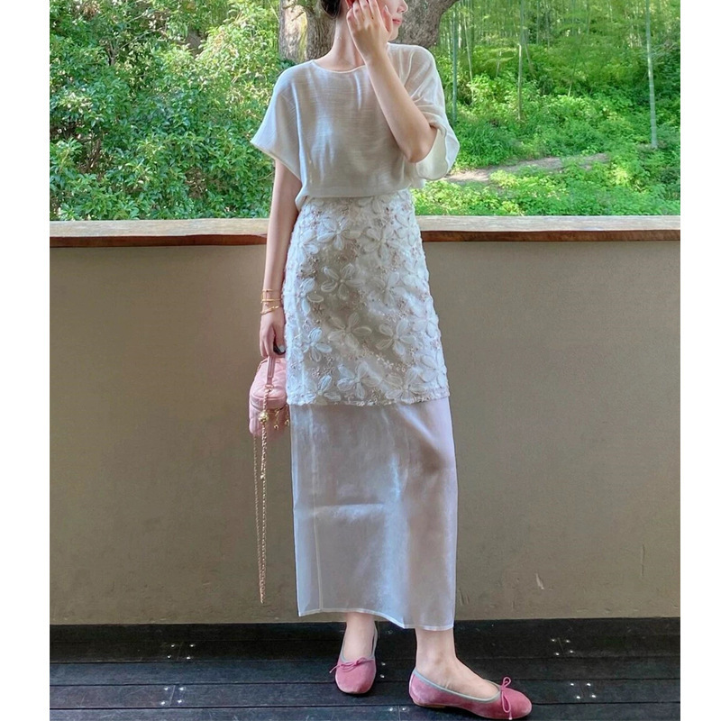 盛夏清纯白月光穿搭绝美巨好看富家千金小香风白色亚麻两件套套装|undefined
