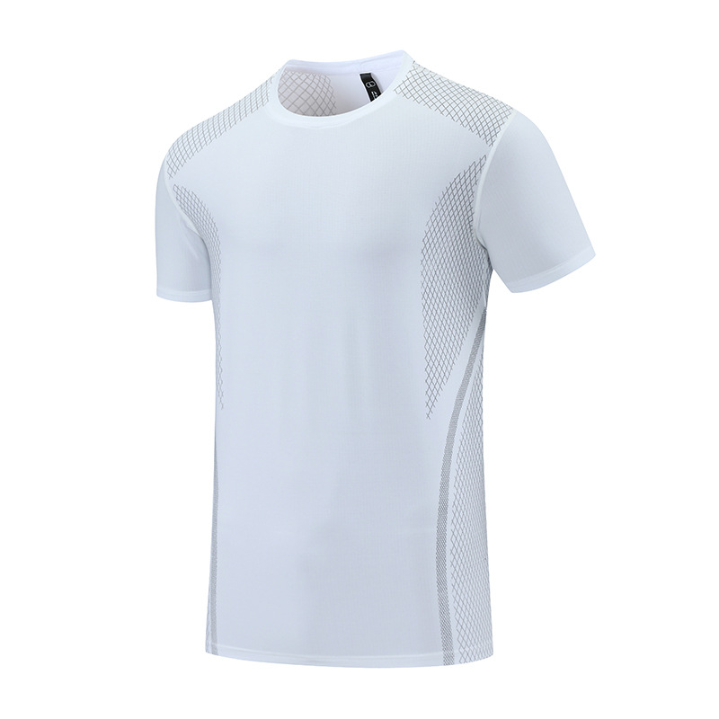 Cool Ice Silk Aire acondicionado ropa transpirable de manga corta Camiseta de los hombres de secado rápido estiramiento más tamaño verano nueva camiseta media manga moda