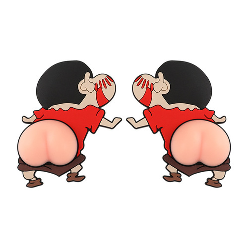 Car door anti-collision strip Crayon Shin-chan butt anti-collision sticker cartoon cute butt anti-scratch rearview mirror car sticker