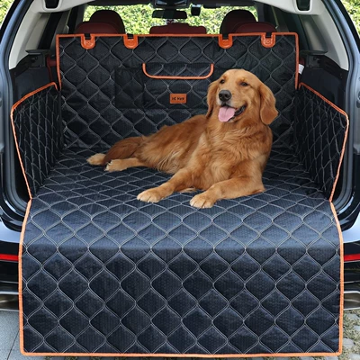 Amazon's Best-Selling Dog Car Mat, Trunk Mat - 600d-small-soccer-ball-pattern-full-composite-trunk-bag-orange-trim-with-1-pocket-185103