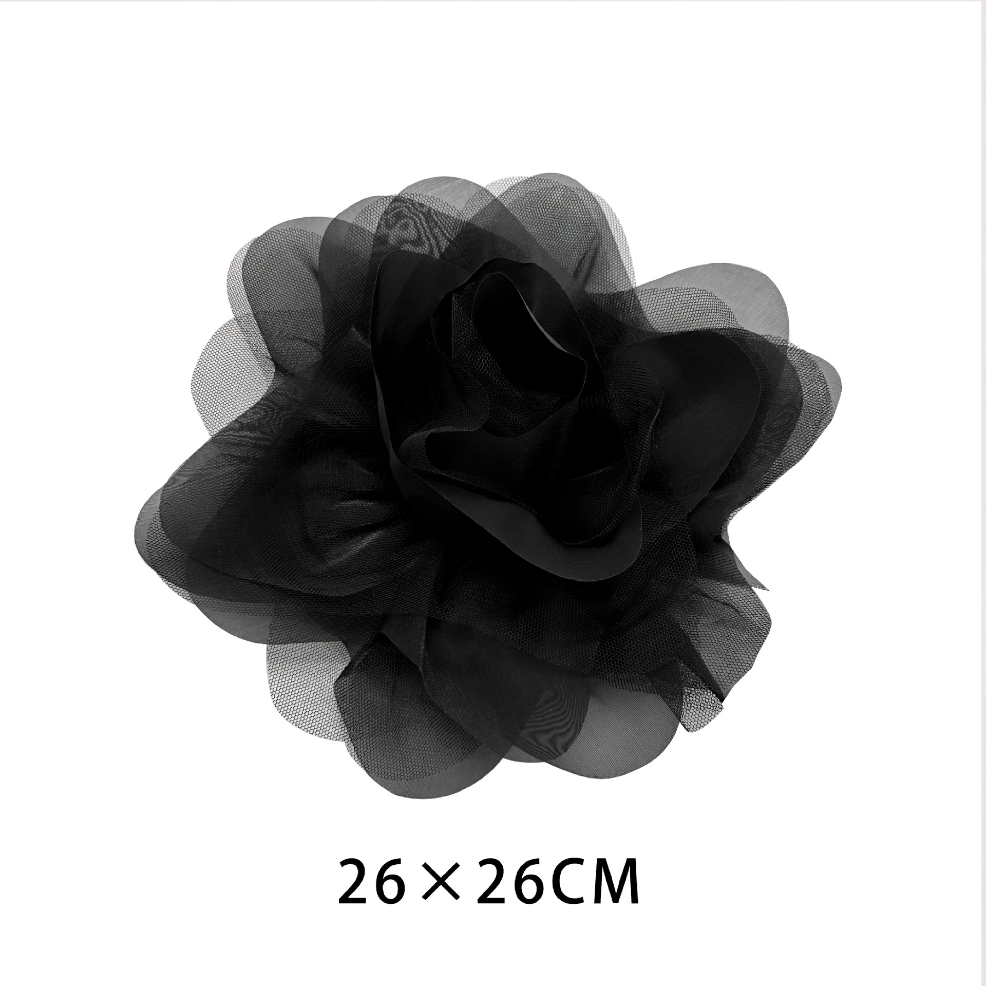 27cm hilo de malla plegada francesa gran flor flor hecha a mano accesorios de ropa accesorios de decoración broche accesorios al por mayor