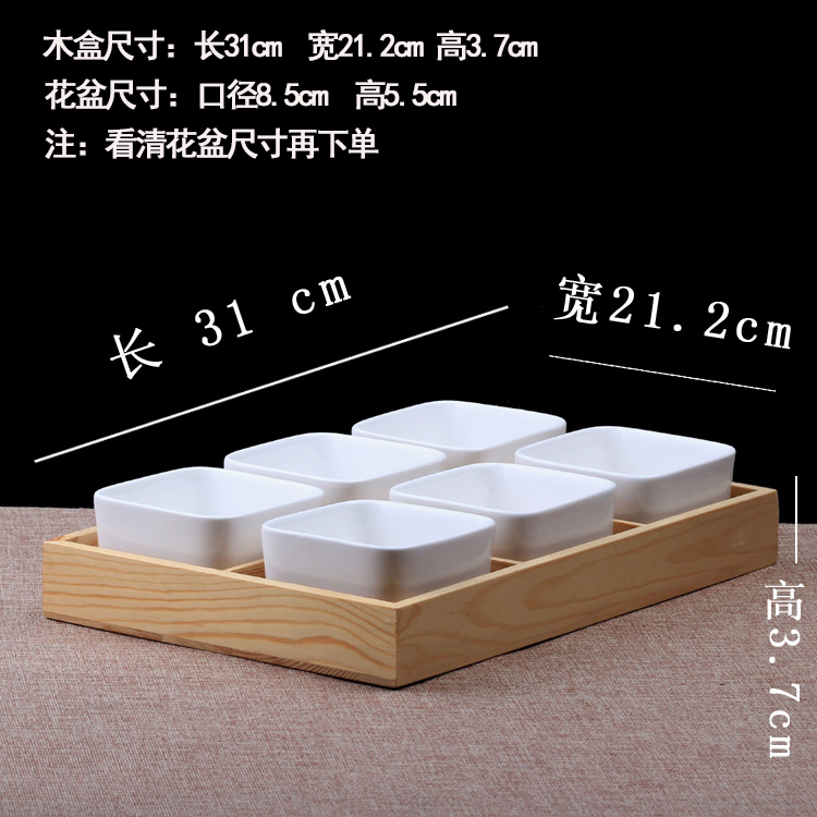 Seis cajas de madera + 6 grandes cuadrados