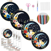 原创跨境手工刺绣diy材料包欧式带印花diy布艺绣花英文十字绣