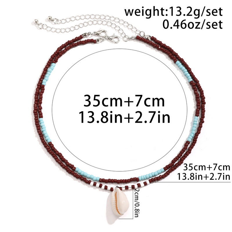13g Weight Layered Necklaces Classification 1 Piece Quantity Holiday, Daily Occasion Shell Material Starfish Pattern Women's Gender Beaded Design Simple Style, Classic Style Style Simple Style Classic Style Starfish Shell Wholesale Layered Necklaces 1
