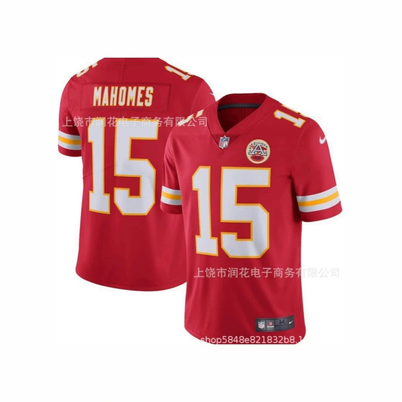 Cross-Border Mahomes Second-Generation Legend 3D Digital Printing Foreign Trade Nfl Football T-Shirt Short-Sleeved Jersey Foreign Trade