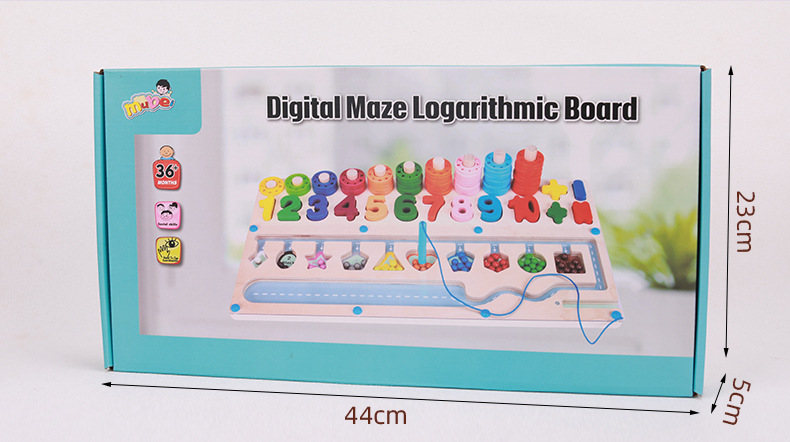 CE CPC madera multifuncional tablero logarítmico laberinto caminar digital forma figura de la fruta pesca cognitiva juguete