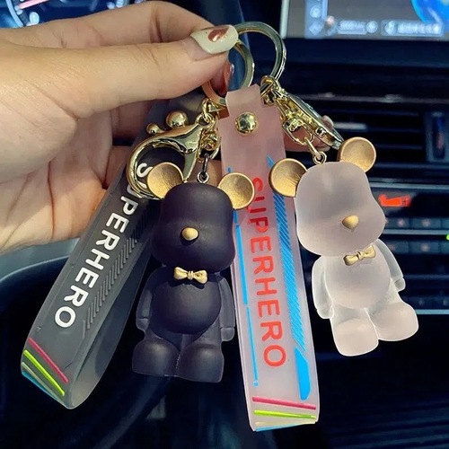 Internet celebrity bear Nordic style keychain female cute cartoon keychain pendant trendy couple small gift school bag pendant