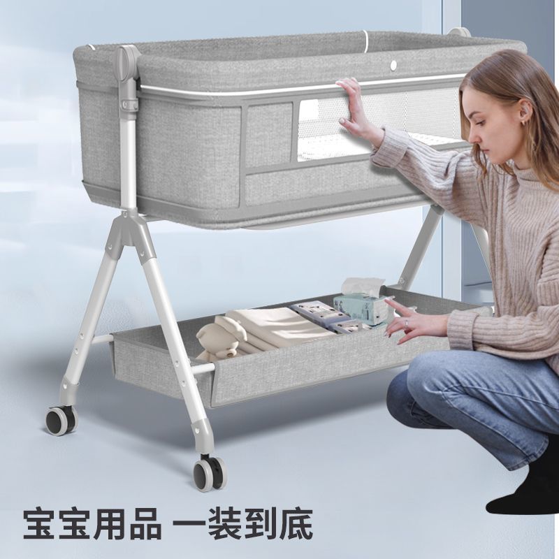 Cama de bebé móvil portátil cama de bebé plegable multifuncional cama de cuna cama de bebés con ruedas