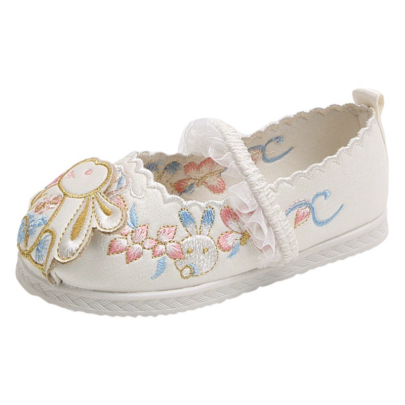 Новые туфли династии Хань для девочек, детские антикварные туфли с вышивкой, древняя юбка с конским лицом для маленьких девочек, детская обувь, туфли в костюме кролика