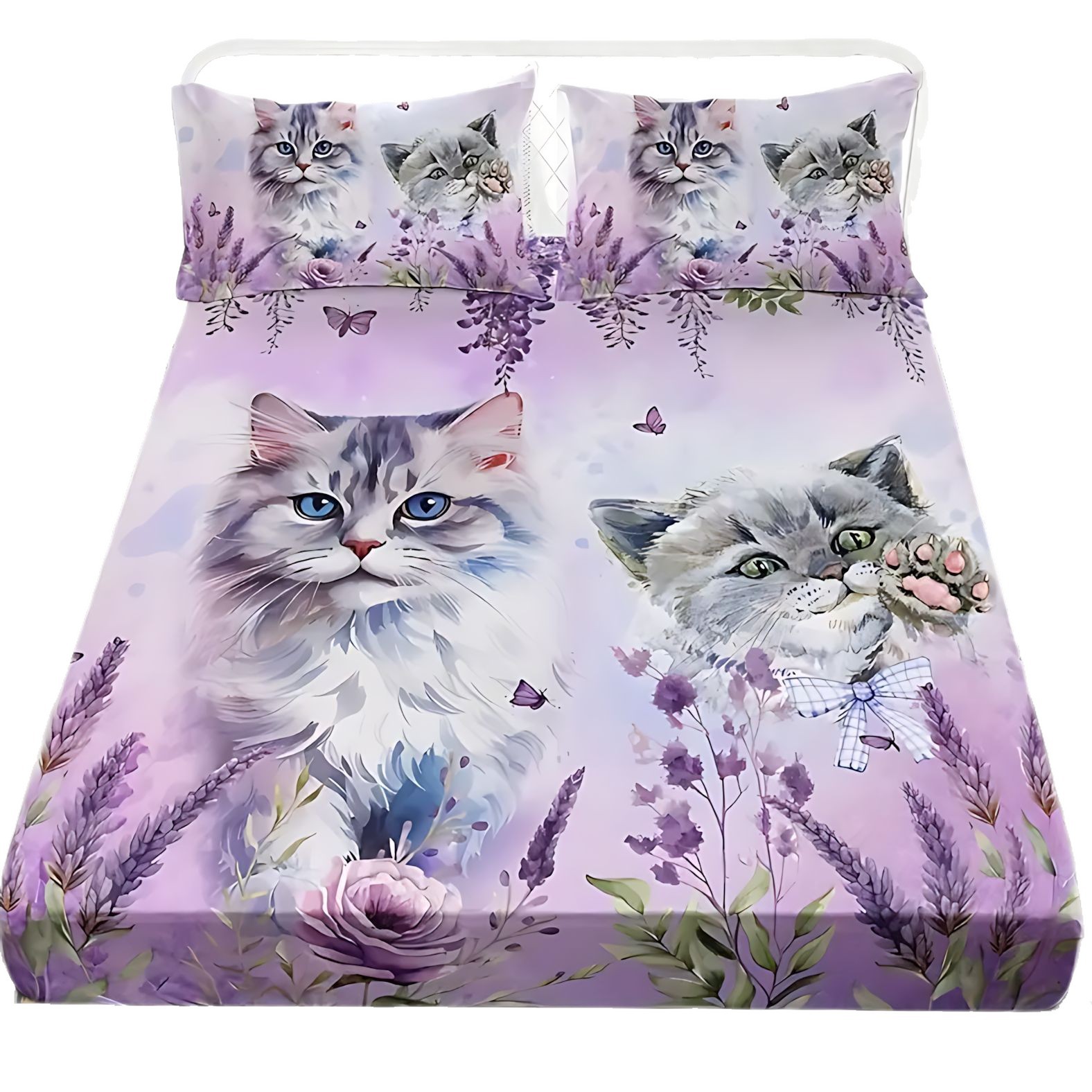 TEMU / JIT lindo gato 3D impresión digital cama cama cama cama de cama kit fuente de fábrica para dibujar puede hacer