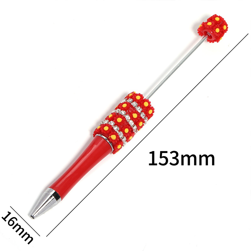 Bolígrafo de cuentas de bricolaje de la industria pesada Bolígrafo de cuentas de resina multicolor Bolígrafo de cuentas de cadena de garra Bolígrafo giratorio de plástico al por mayor