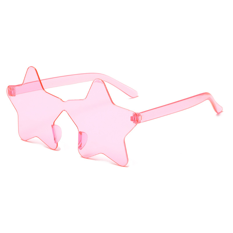 Juxin transfronteriza nueva personalidad color caramelo sin marco estrella gafas de sol fiesta fiesta extraña de cinco puntas de una pieza image 9